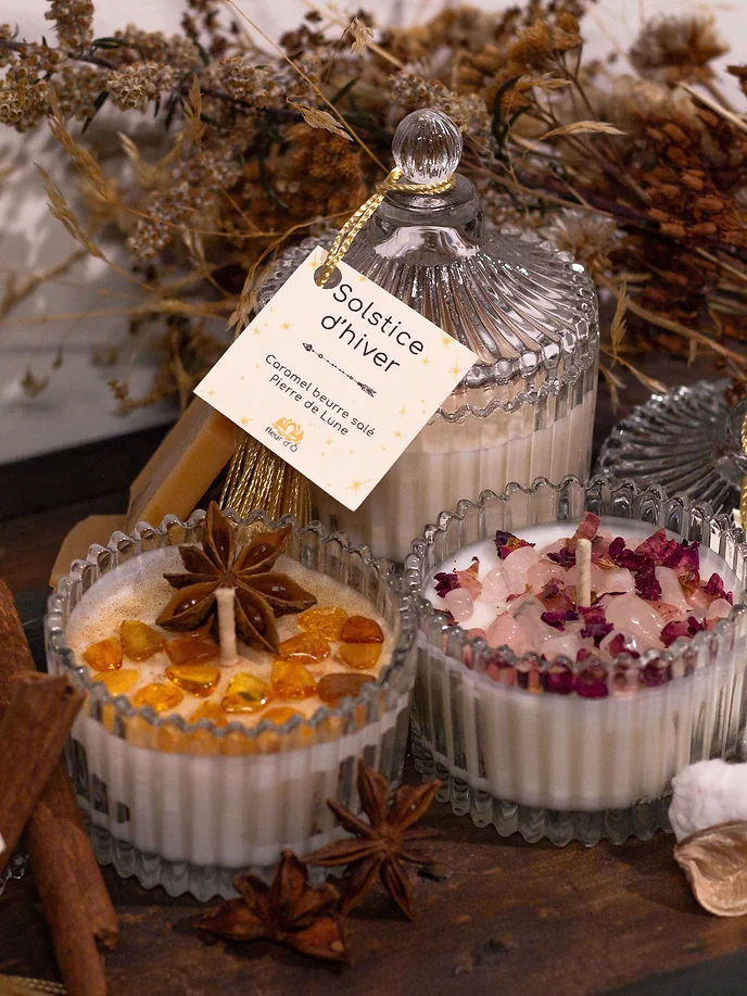 Bougie Noël : Solstice d'Hiver - Fleur d'Ô