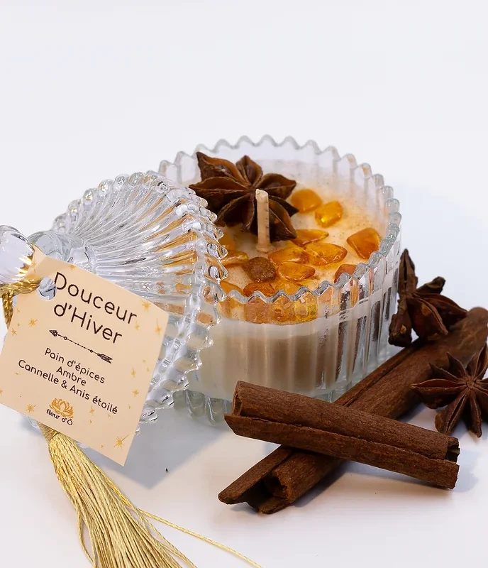 Bougie Noël : Douceur d'hiver - Fleur d'Ô