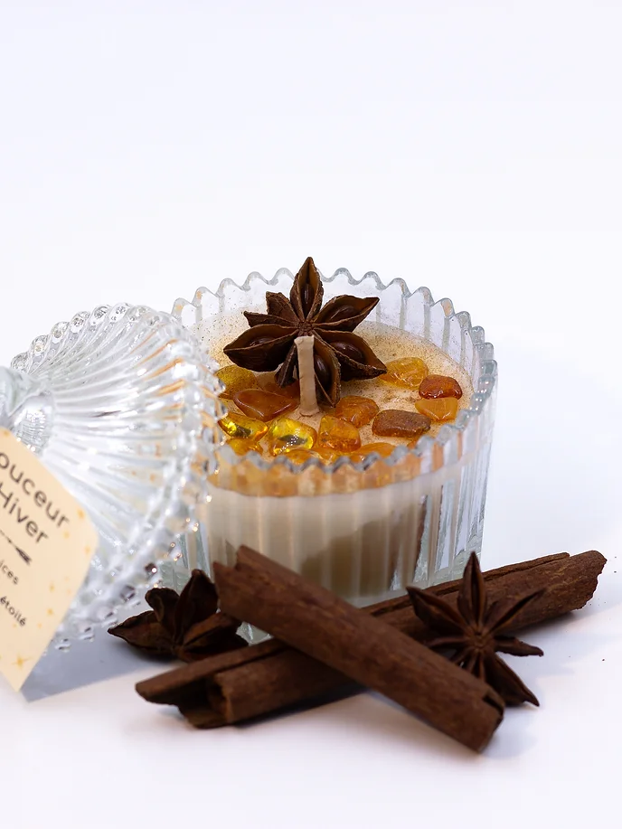 Bougie Noël : Douceur d'hiver - Fleur d'Ô