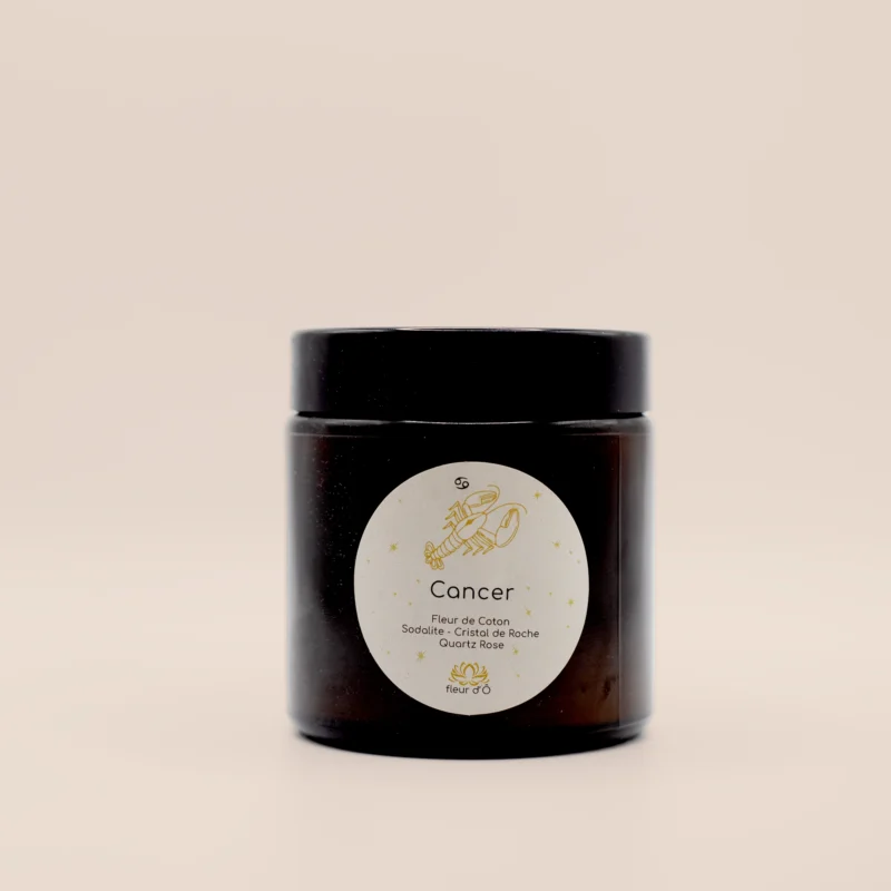 Bougie astro : cancer- Fleur d'ô